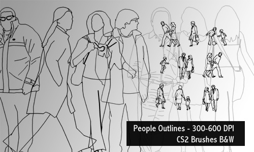 People outlines brush- 600 DPI