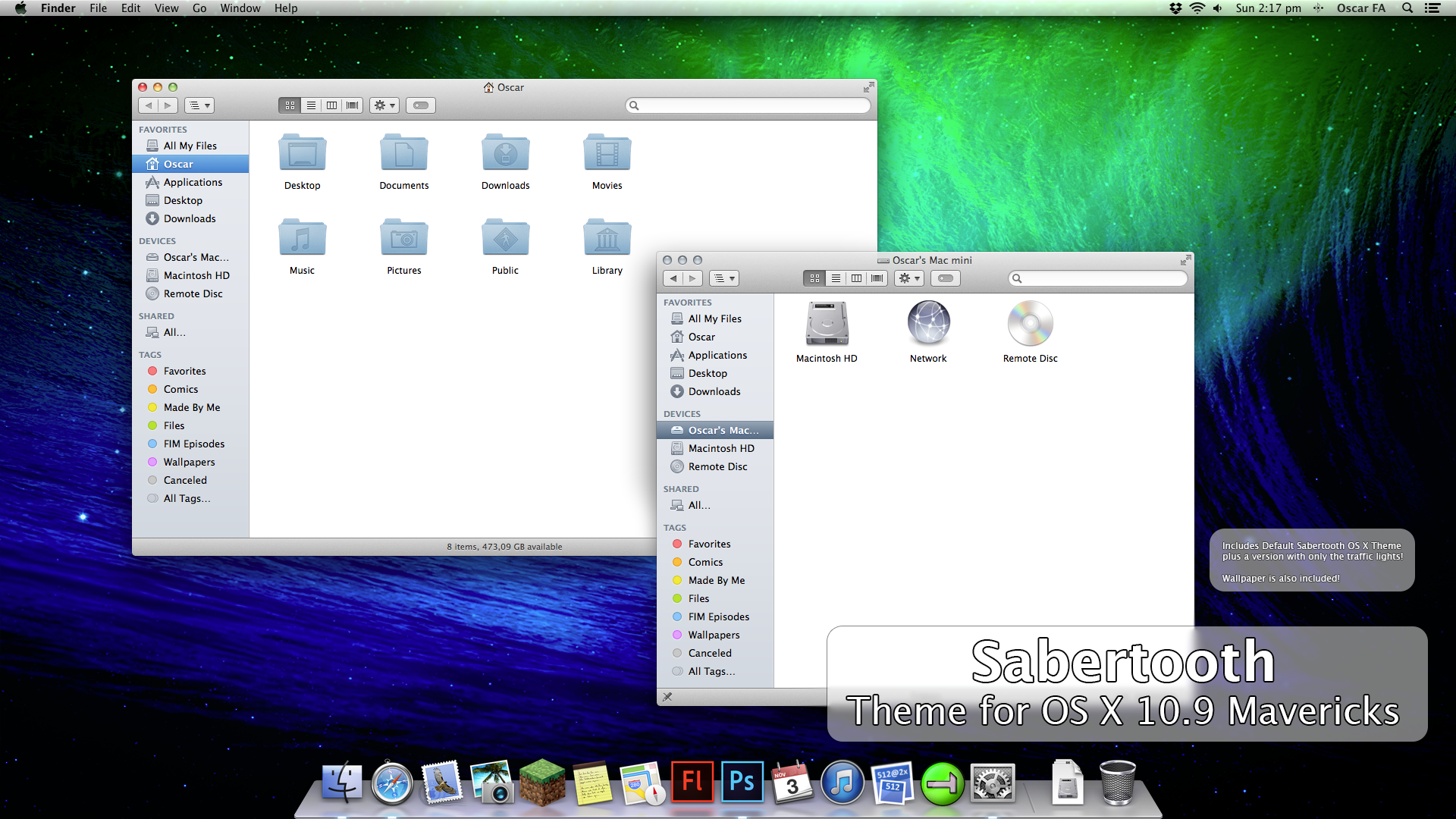 Sabertooth, A theme for OS X Mavericks