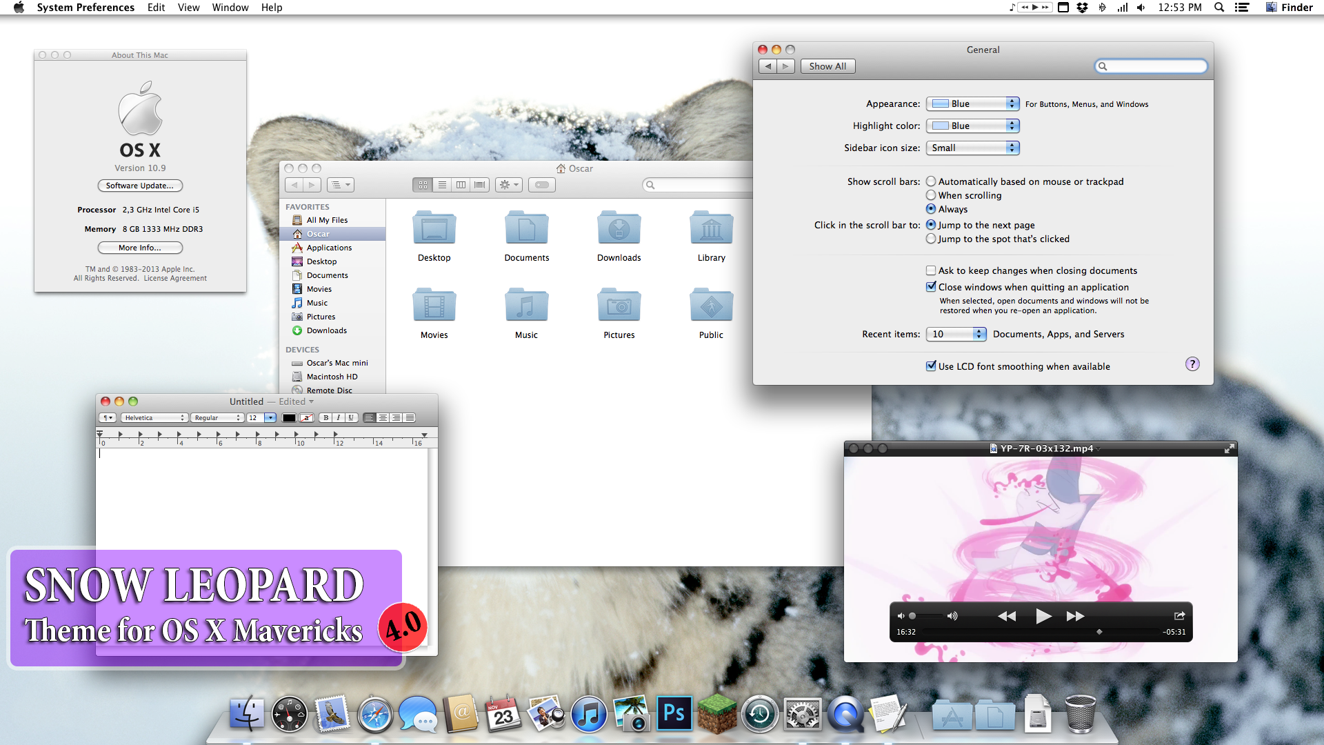 Snow Leopard Theme for Mavericks