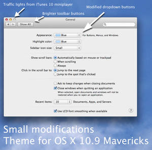 Small modifications, Theme for OS X Mavericks