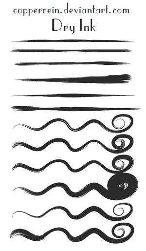 Copperrein Dry Ink Illustrator Brushes, de copperrein