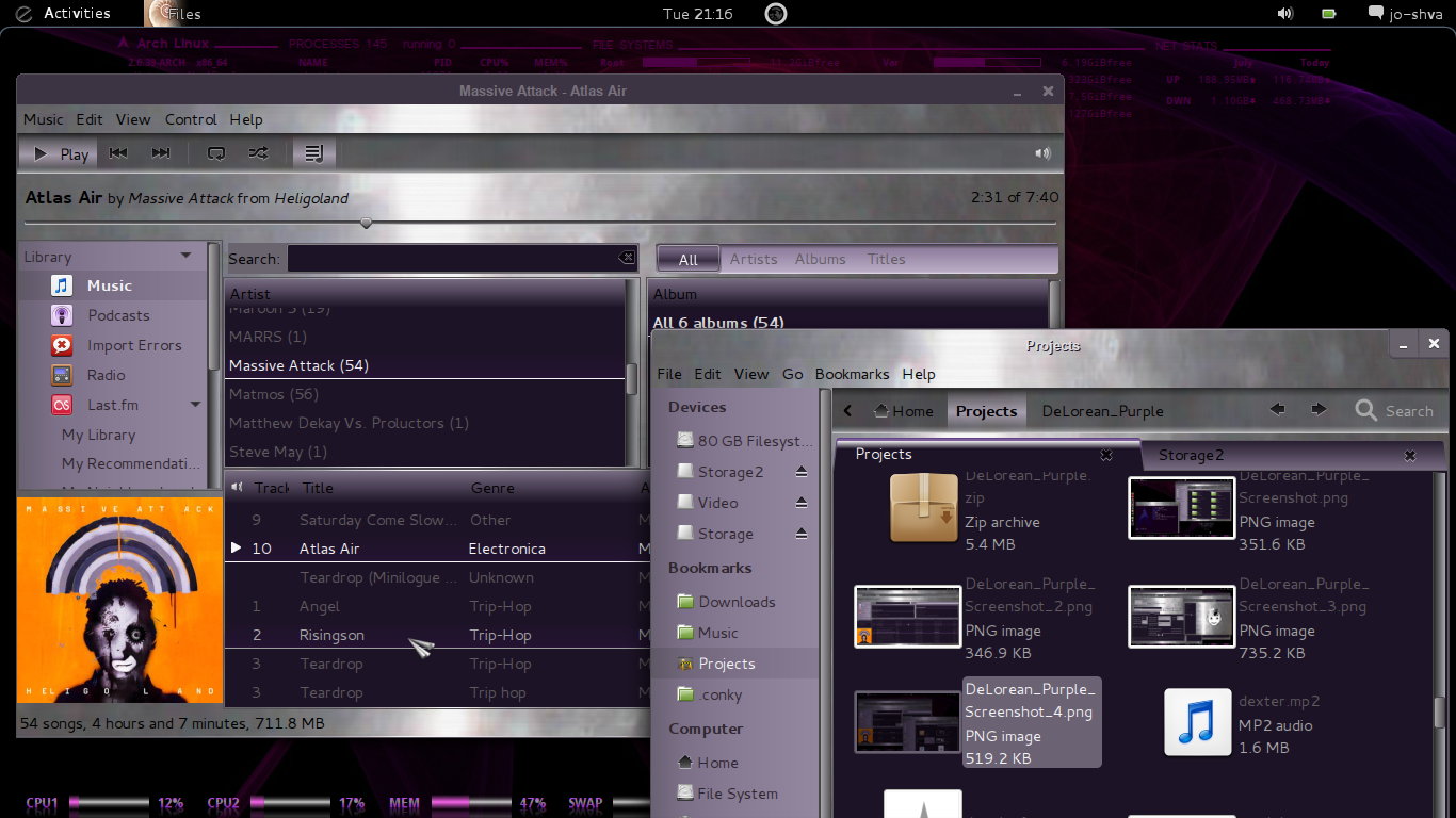 DeLorean_Purple Gtk3 Theme