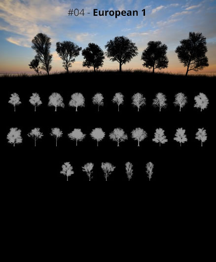 Tree Silhouettes vol.4 - European 1 by Horhew