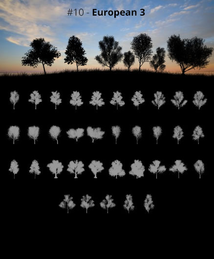 Tree Silhouettes vol.10 - European 3 by Horhew