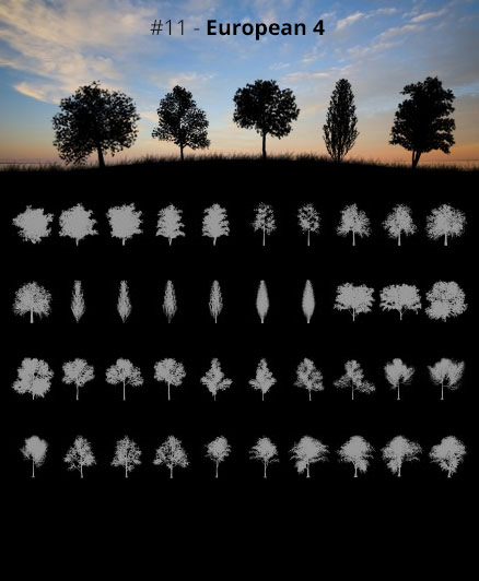 Tree Silhouettes vol.11 - European 4 by Horhew