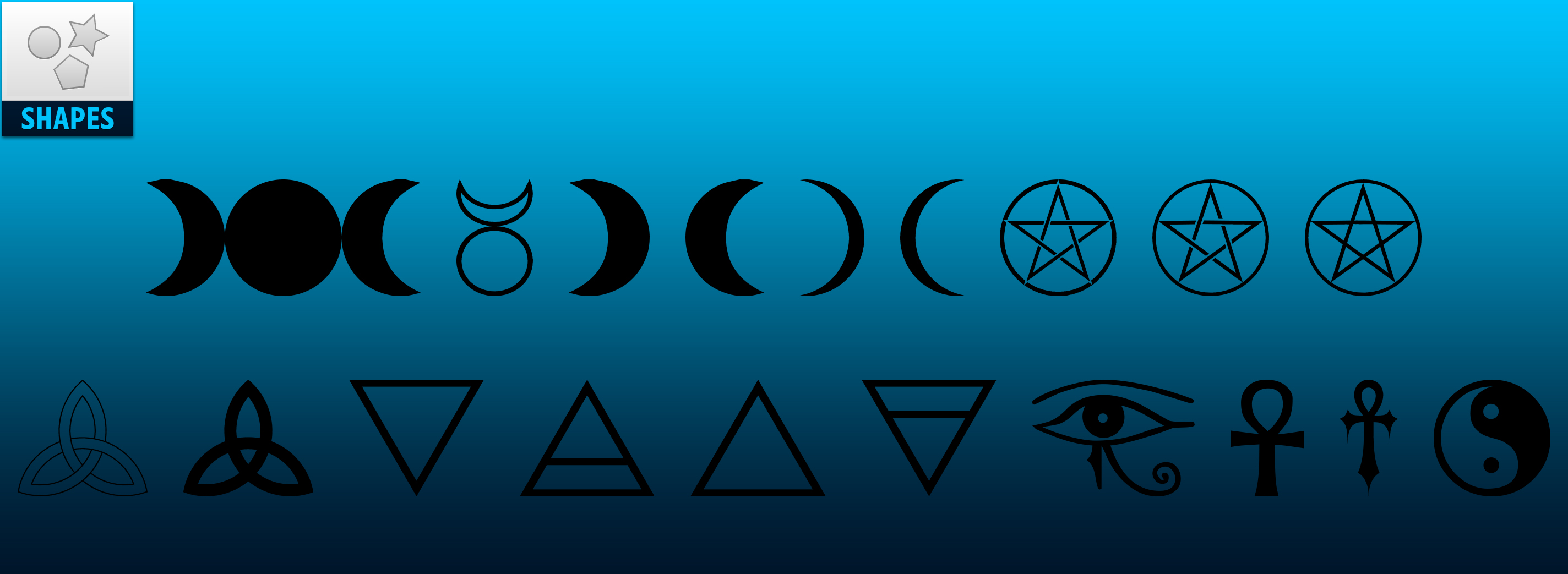 FREE | Wiccan and Positive Photoshop Custom Shapes