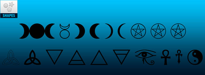 FREE | Wiccan and Positive Photoshop Custom Shapes