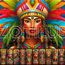 Full Pack Vibrant Naive Portraits Aztec,Mexican