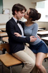 Professional Mode slowly kissing passionately  she