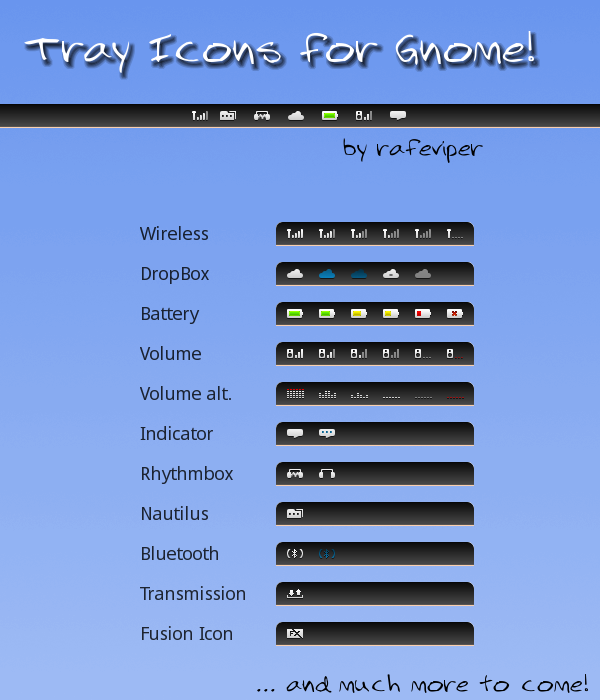 Tray Icons for Gnome v0.7 Dark