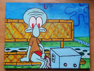 Squidward Acrylic Painting