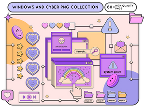 WINDOWS AND CYBER PNG COLLECTION | 60+ PNGS