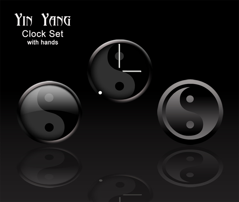 Yin Yang clock set