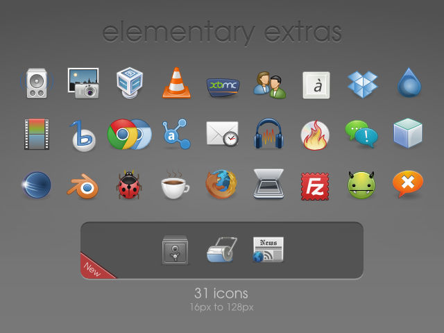 elementary extras Icons