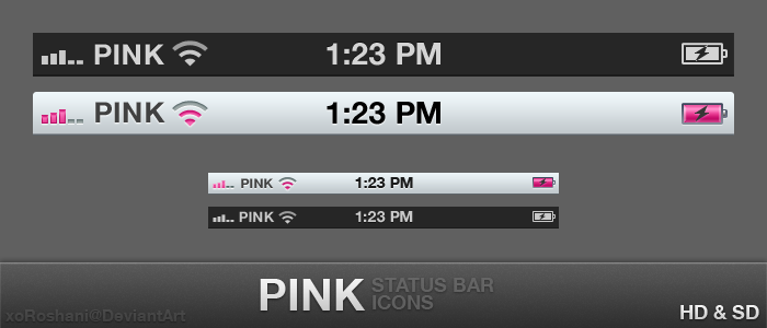 Pink Status Bar