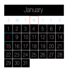 Geektool Calendar Black