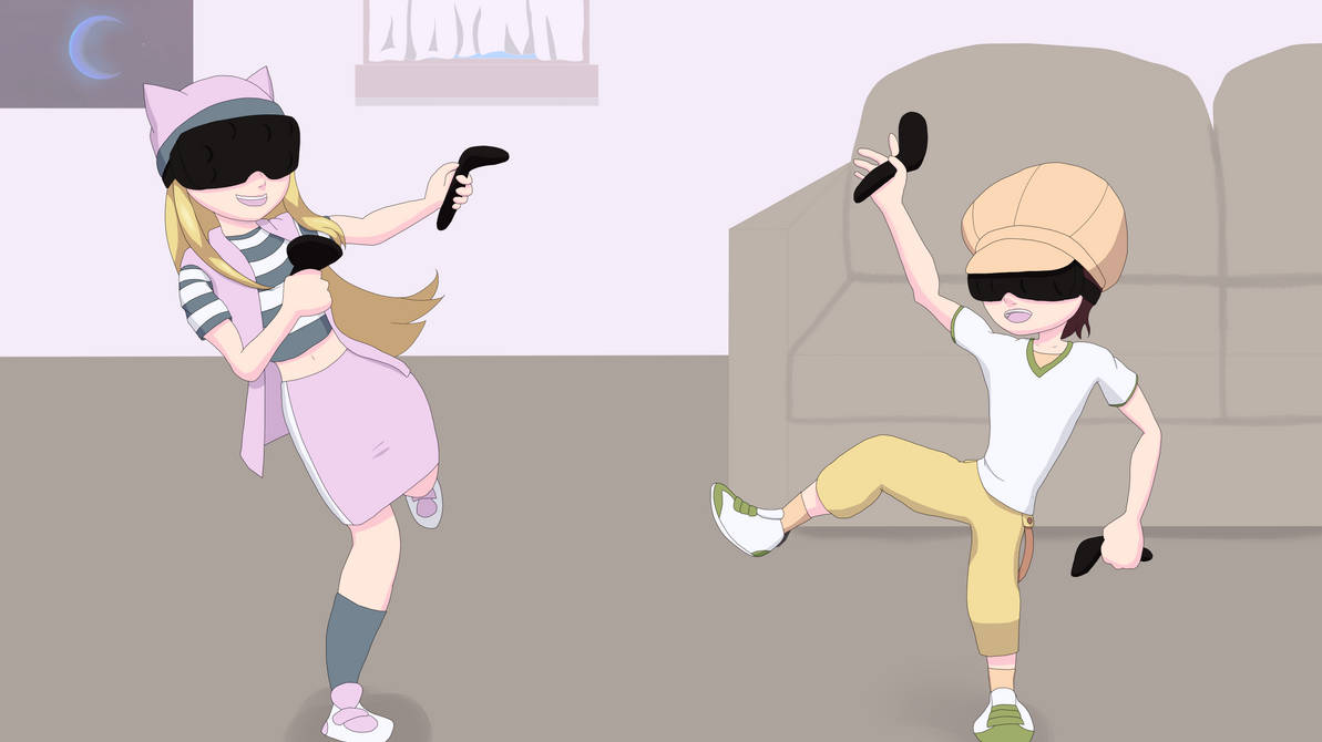 Zoe and Tommy Playing whit a VR by OneiroAngel on DeviantArt