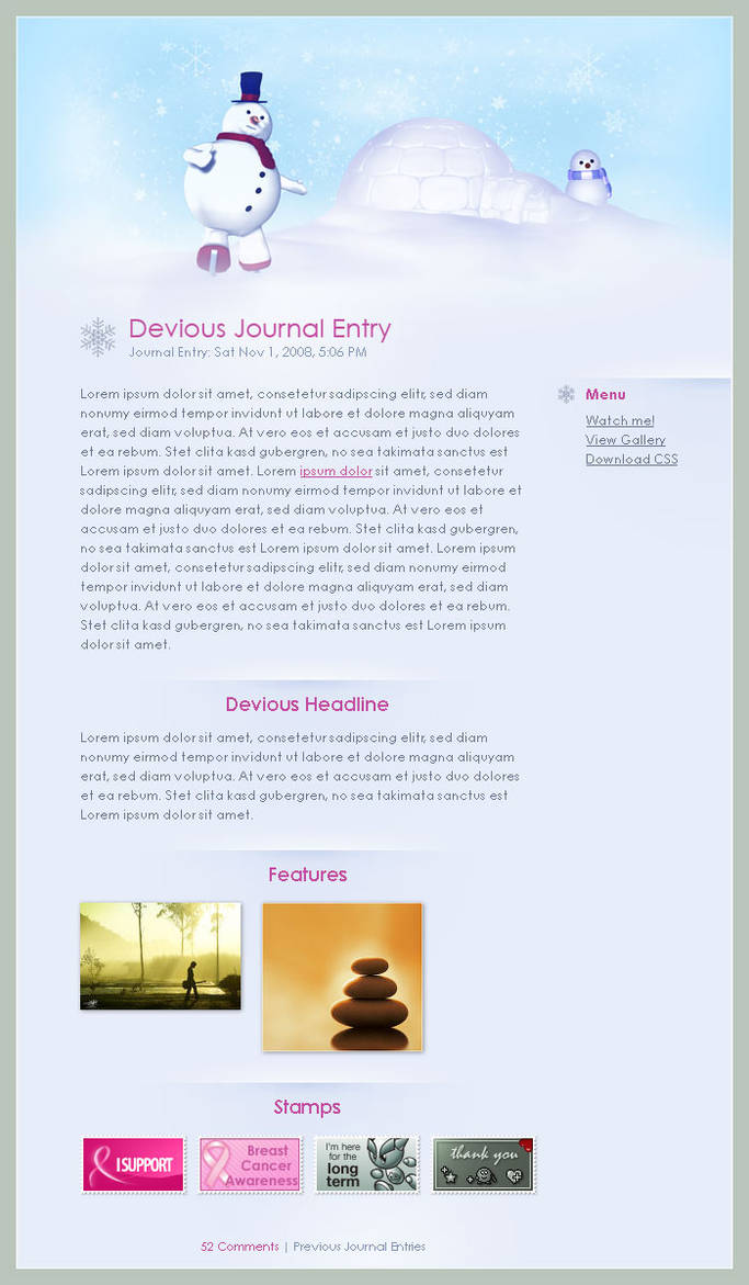 Journal CSS - Cold Season by shiftform on DeviantArt