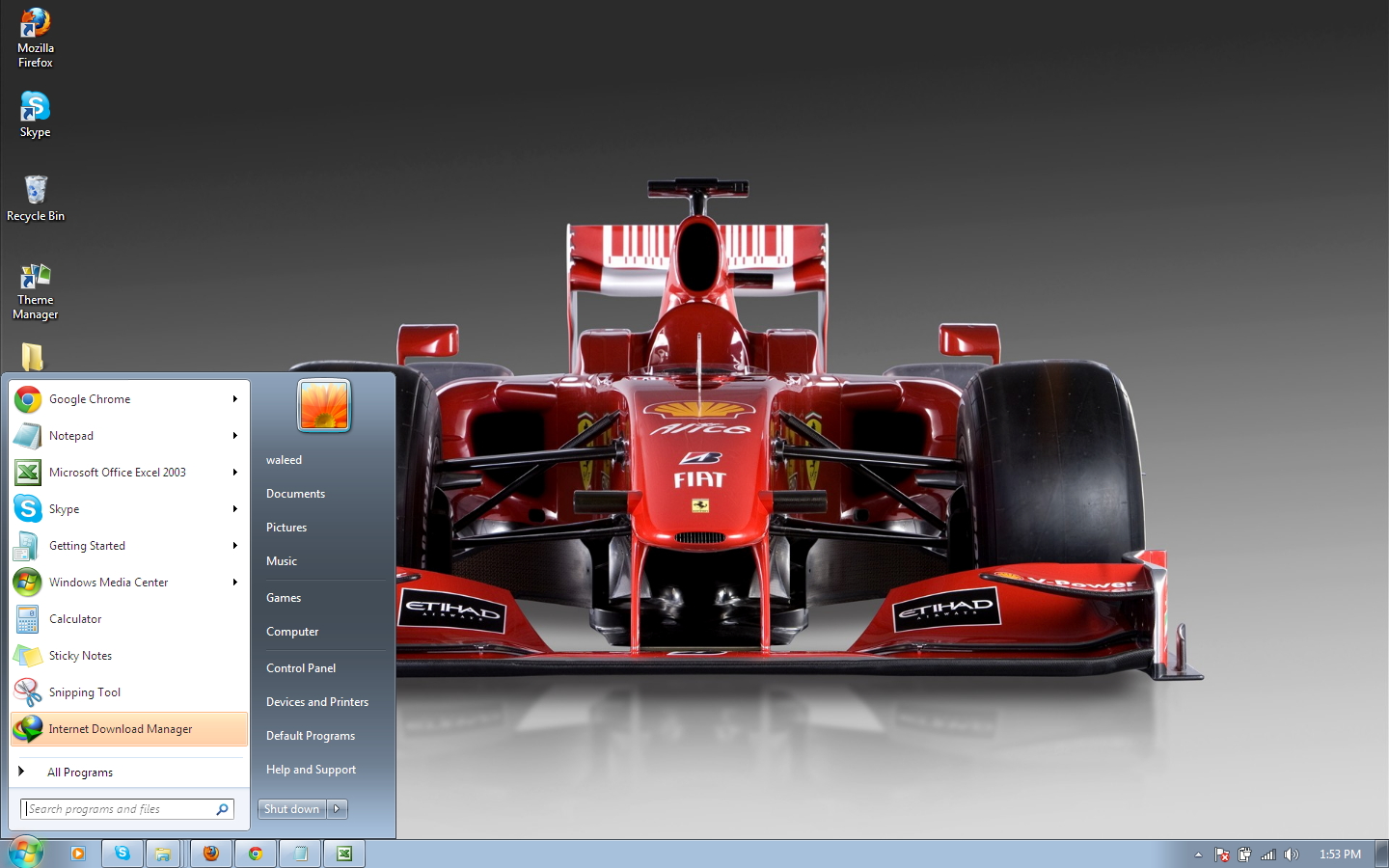 Ferrari-F60 windows 7 theme