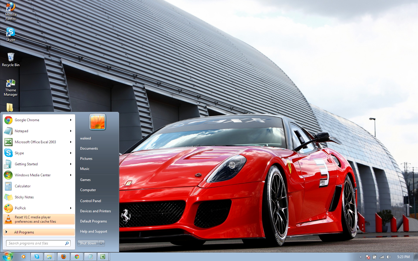 Ferrari-599XX windows 7 theme