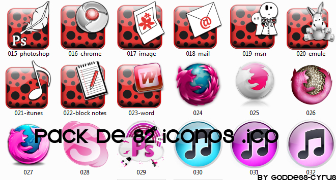 Pack de 82 iconos .ico