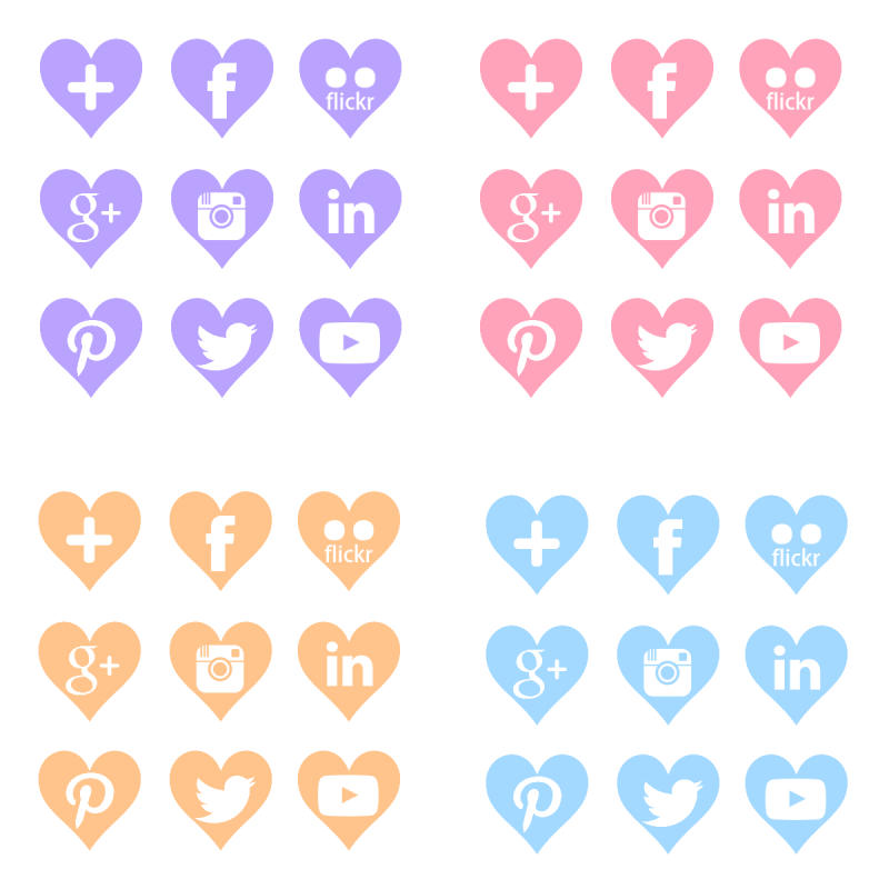 Free Social Media Icons Purple Pink Orange Blue By Anineko On Deviantart