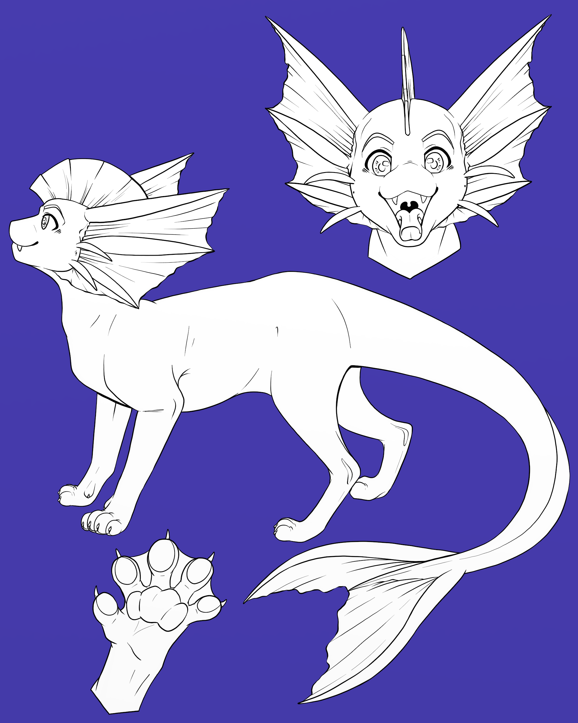 Female Catfish Lineart (Free to use!) by MichiFishu on DeviantArt