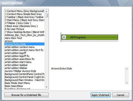 Win7 StyleHack    Arrows Extra Style