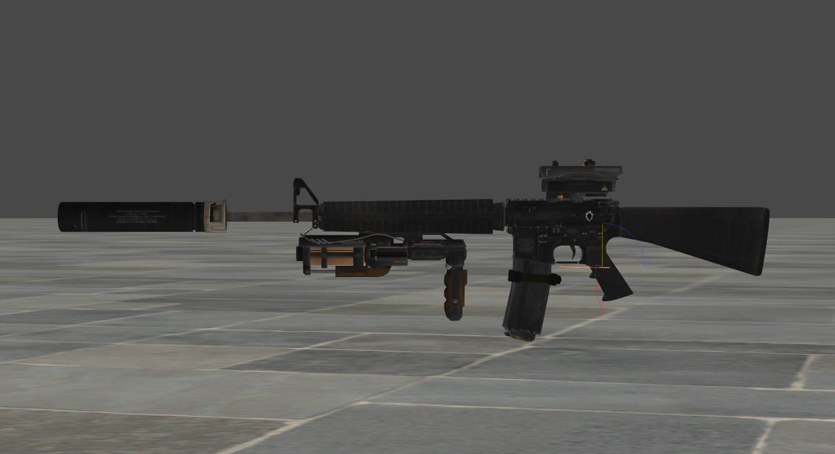 COD AW M16 + Grenade Launcher For Xnalara by EllyKlamsky on DeviantArt