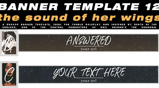 BANNER TEMPLATE 12 - THE SOUND OF HER WINGS by PsychePaz on DeviantArt