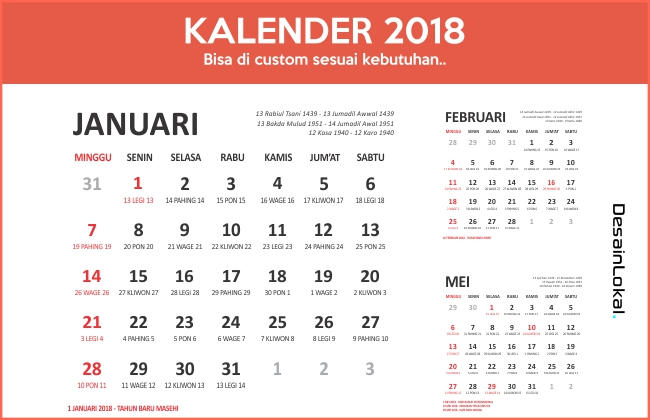 Template Desain Kalender 2018 by desainlokal on DeviantArt
