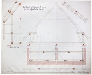 Vintage roof construction blueprint by Regicollis