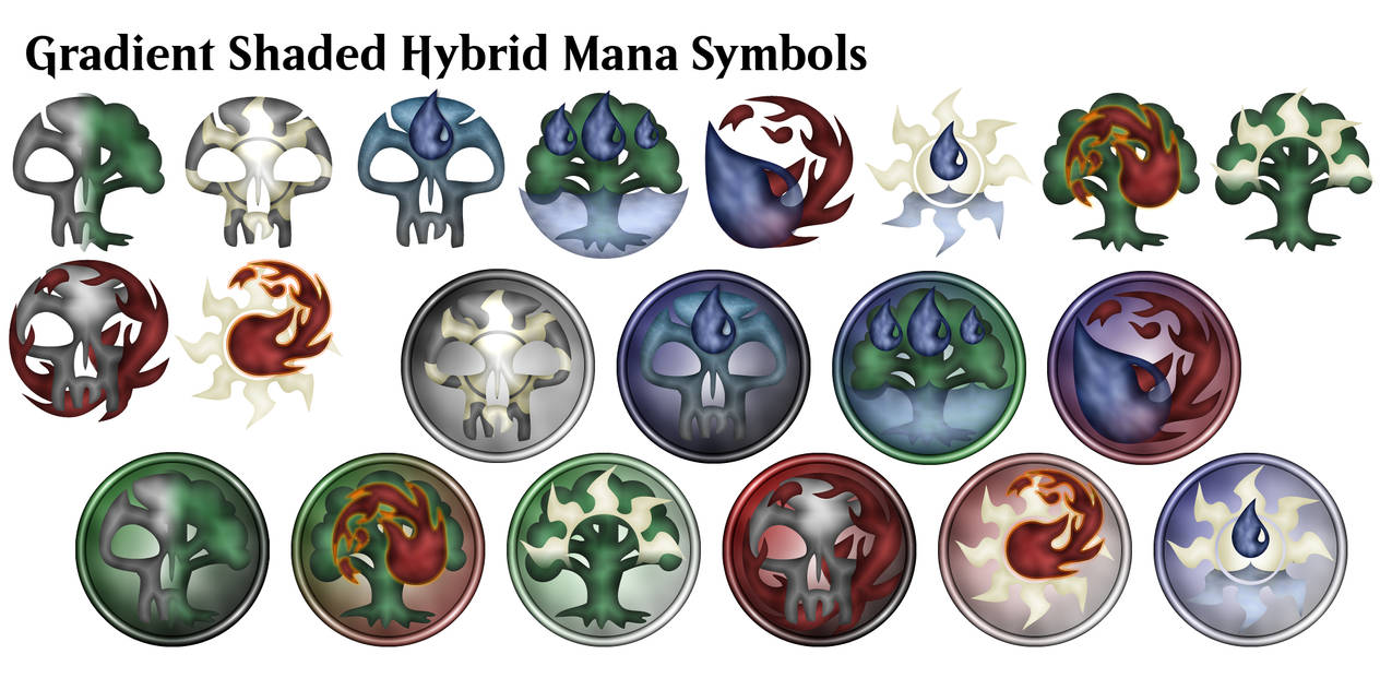 MTG Gradient Shaded Hybrid Mana Symbols by ALifeInColours on DeviantArt
