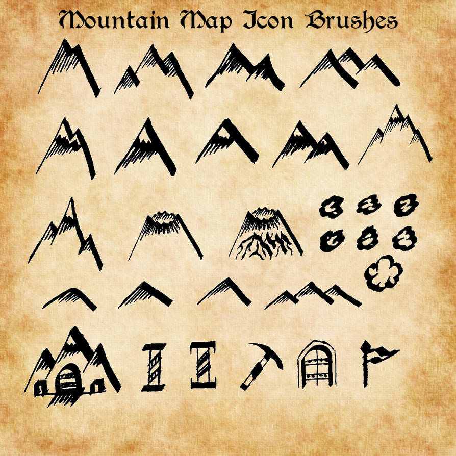 mountain map icon brushes for gimp gbr