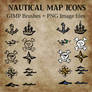 Nautical Map Icons (Black/Transparent + Color)