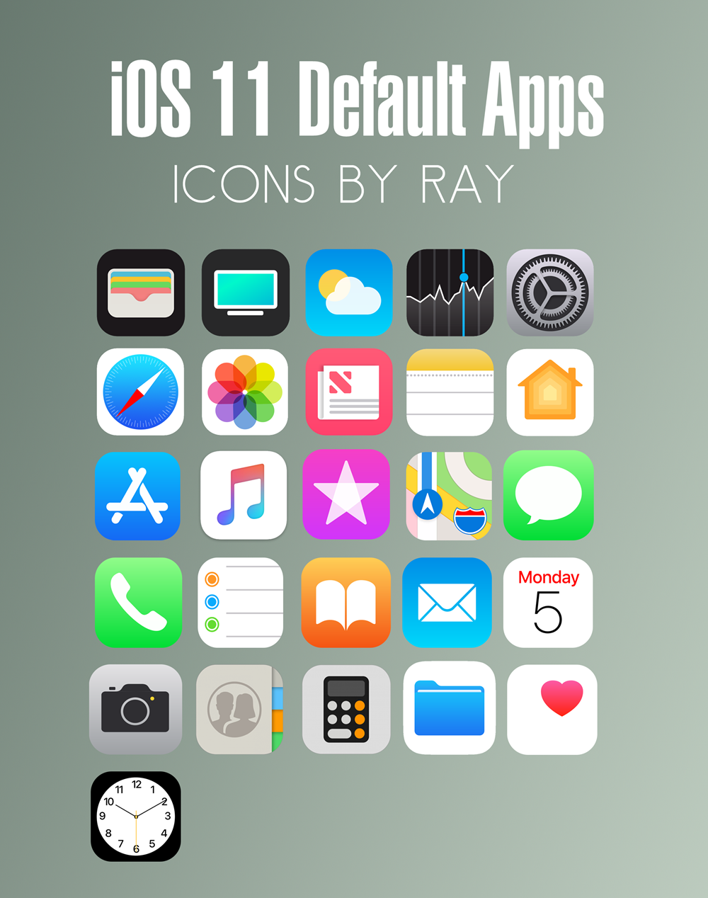 Ios 11 Default App Icons By Ray By Raiiy On Deviantart