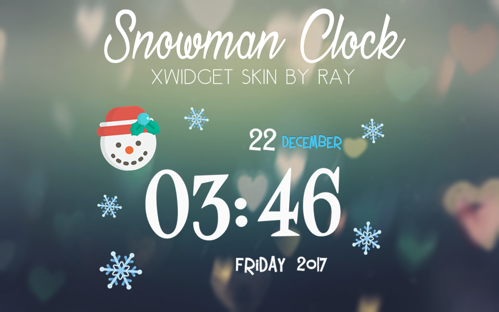 Snowman Clock XWidget Skin by Ray