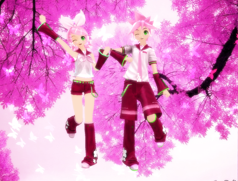 MMD Len Rin DT sakura