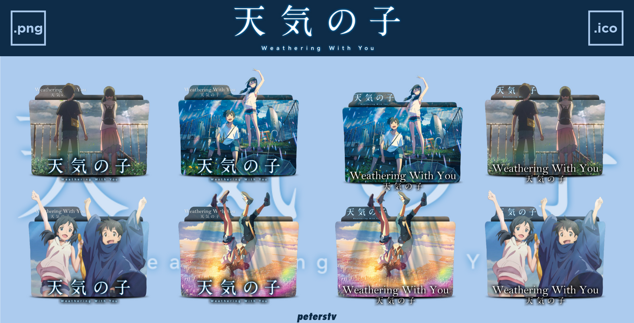 Weathering with You 2019 Folder Icon Pack by peterstv on DeviantArt