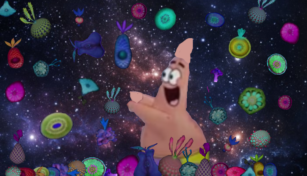 patrick catches one of the fruits by TyMore2000 on DeviantArt