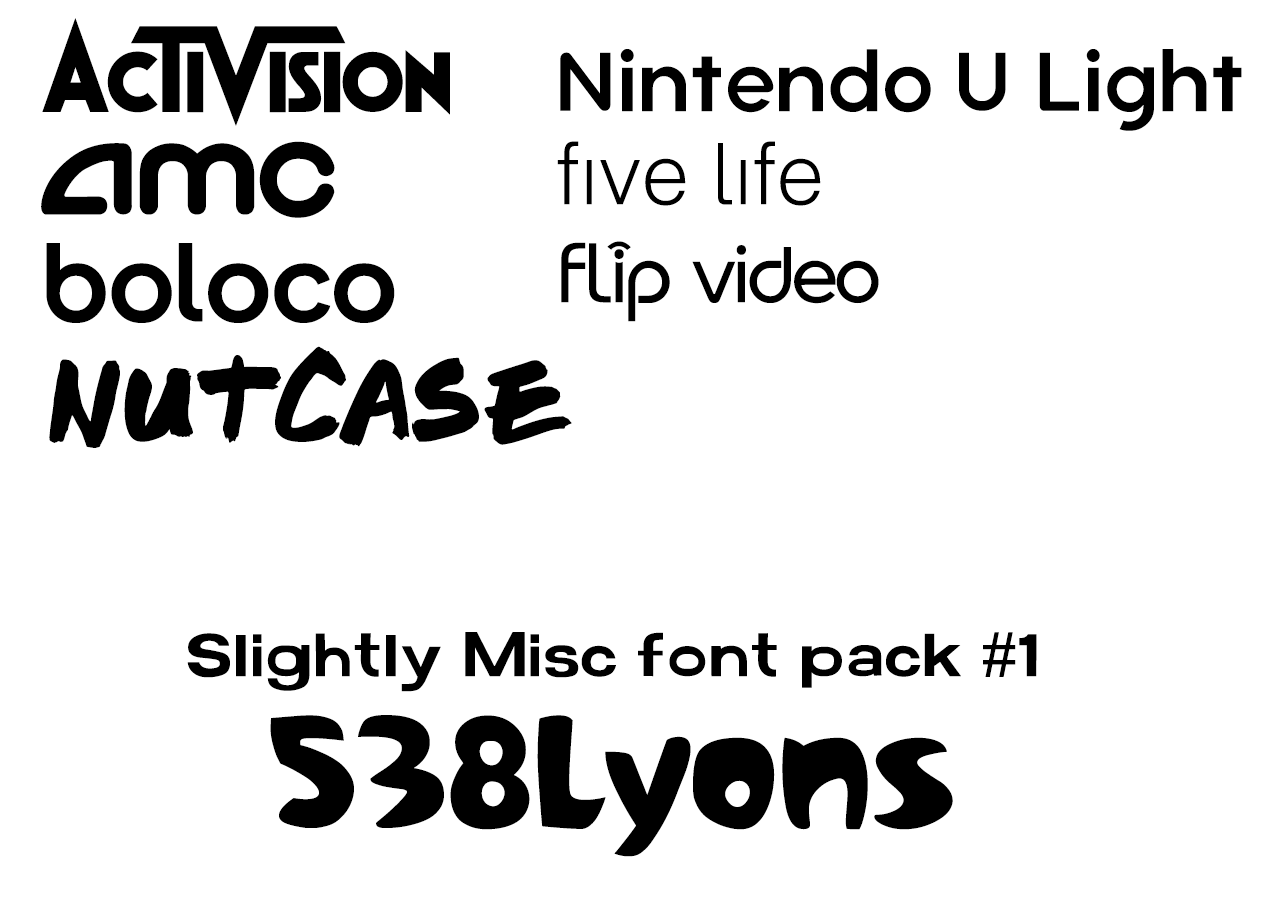 Slightly Misc Font Pack 1 - 538Lyons