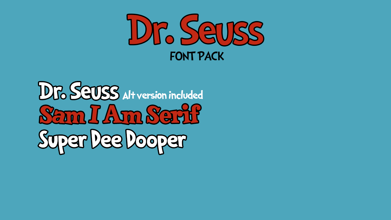 Dr. Seuss Font Pack by DLEDeviant on DeviantArt