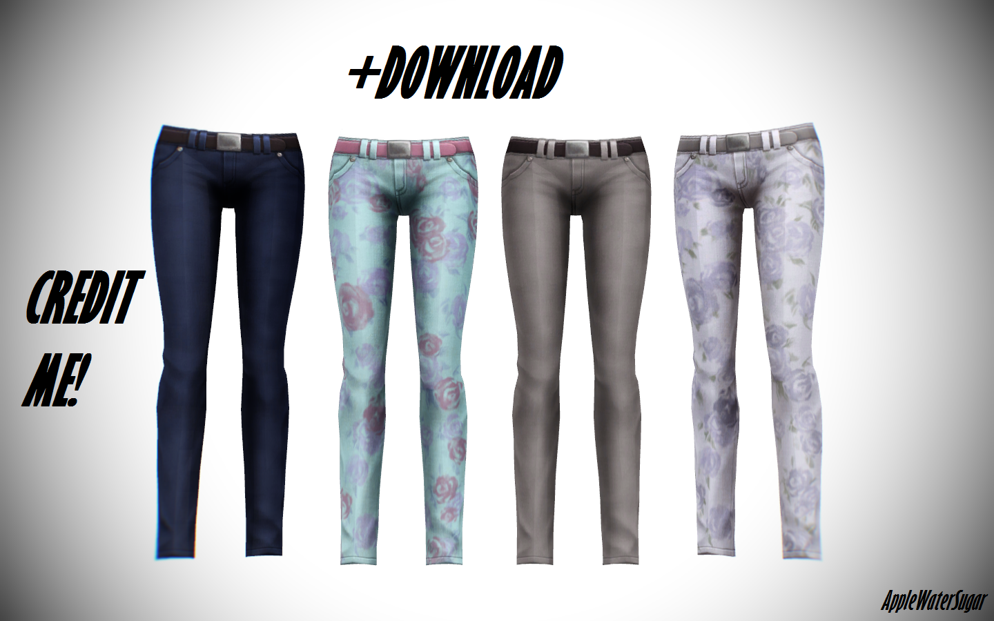 4 Female Jeans (+Download) by AppleWaterSugar on DeviantArt