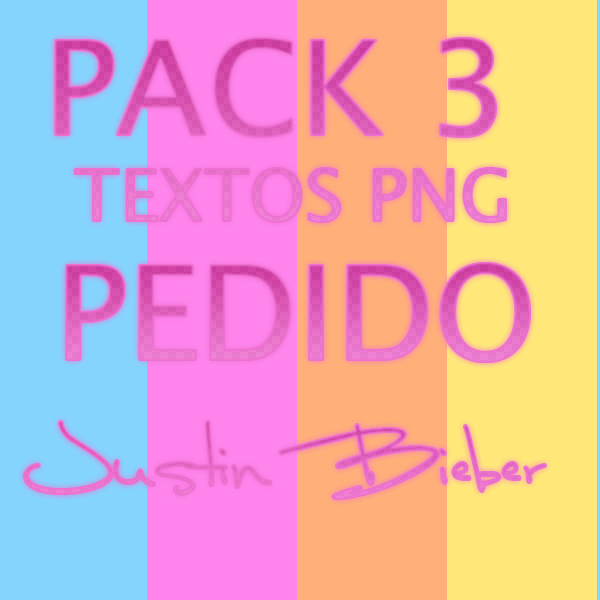 Pack 3 textos png De justin bieber Pedido