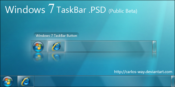 Windows 7 Taskbar .psd by Carlos-Way on DeviantArt