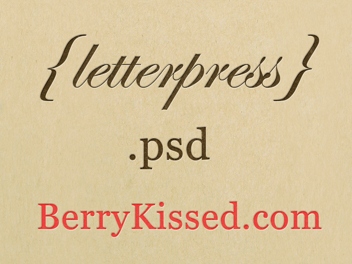 Faux letterpress psd