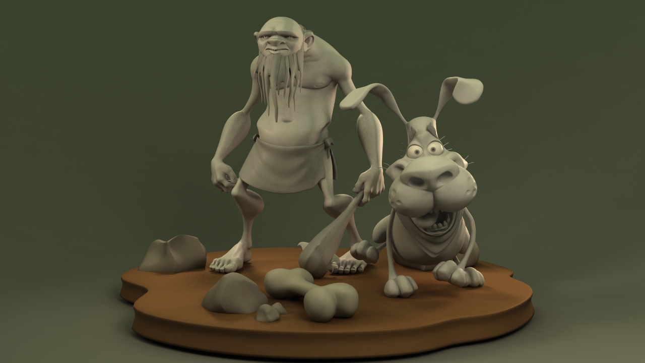 Caveman and Dog Models