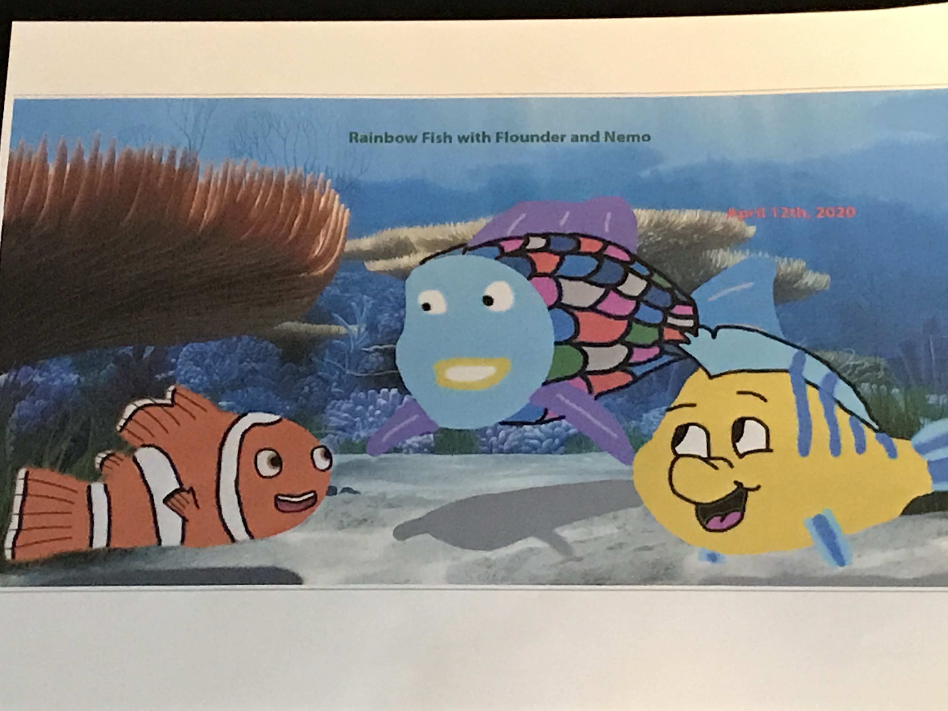 Rainbow fish with Flounder and Nemo by tybsssett on DeviantArt