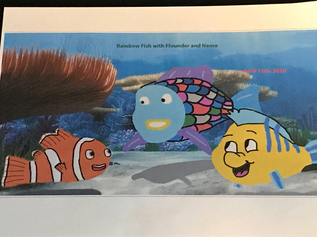 Rainbow fish with Flounder and Nemo by tybsssett on DeviantArt