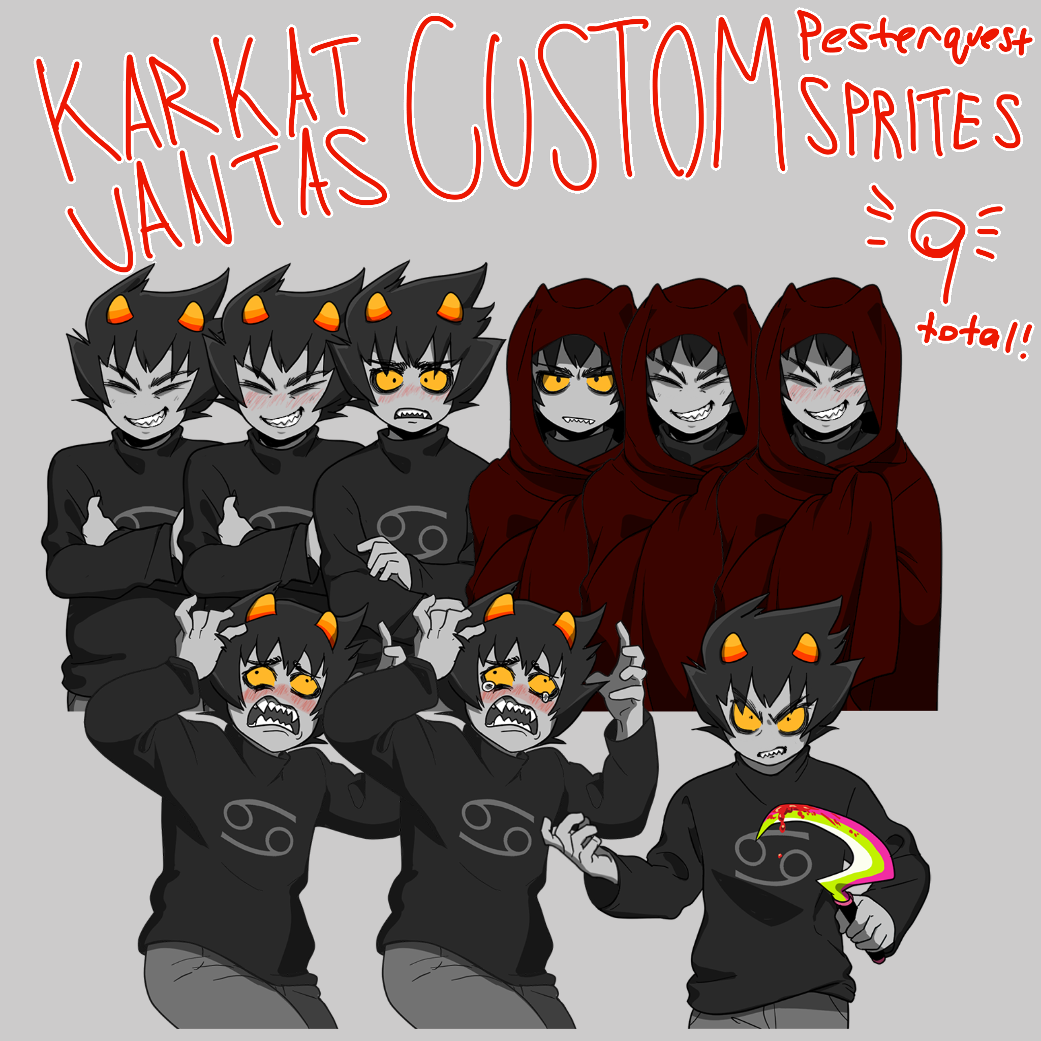 Karkat Vantas Custom Pesterquest Sprites by FizzyFanatic on DeviantArt. 